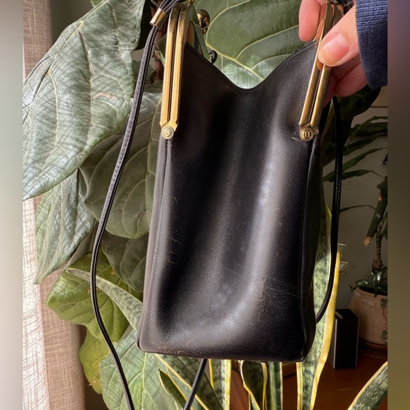 Vintage Coach Bonnie Cashin Black Small Double Header with Stripe lining ‘60’s - Picture 9 of 16